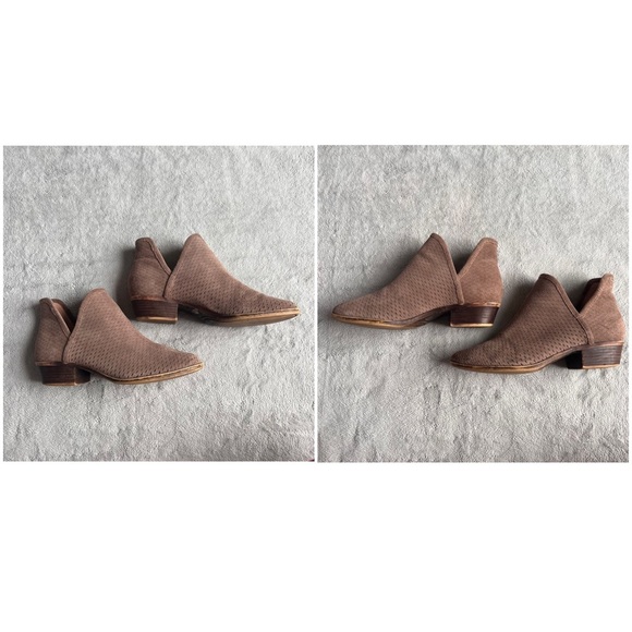 Lucky Brand Baley Perforated Leather Ankle Boot Bootie Light Brown Sz 9 - Picture 5 of 16